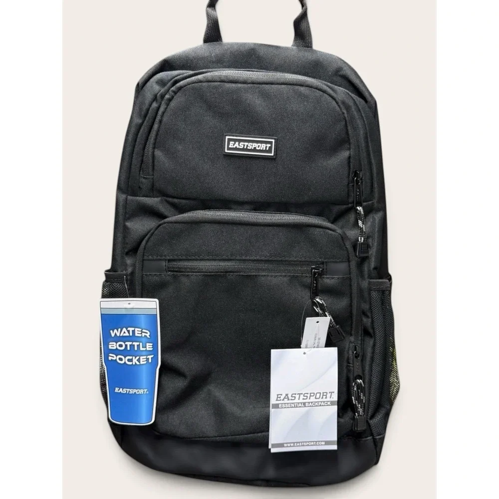 Eastsport Essential Backpack Black School Travel Bag 111000-BLK NWT